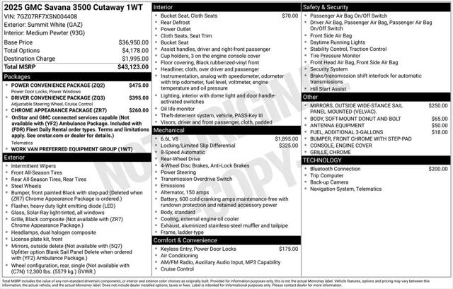 2025 GMC Savana Cutaway Work Van