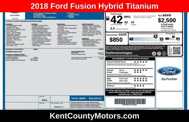 2018 Ford Fusion Hybrid Titanium for sale in Dover, DE