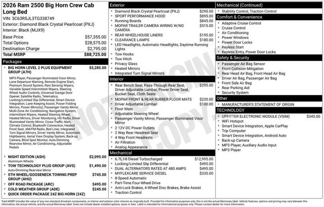 2026 Ram 2500 Big Horn Crew Cab 4x4 8 Box
