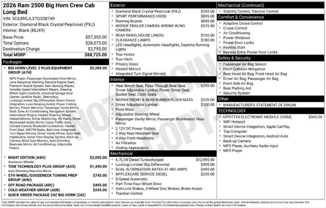 2026 Ram 2500 Big Horn Crew Cab 4x4 8 Box