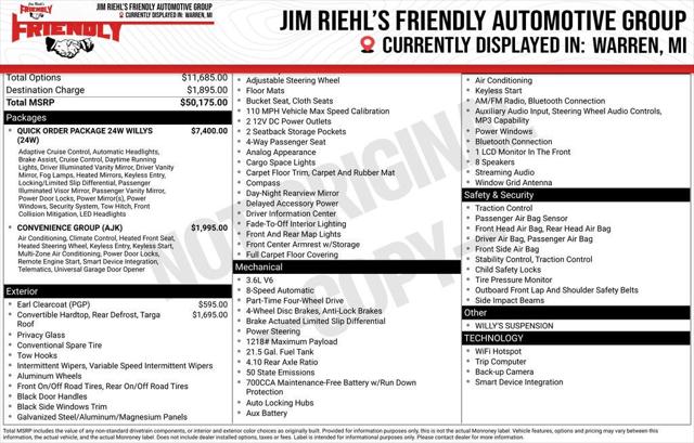 2024 Jeep Wrangler 4-Door Willys 4x4 for sale in Warren, MI
