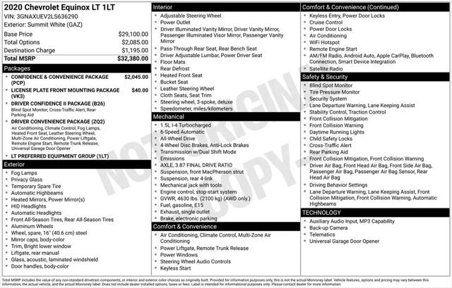 2020 Chevrolet Equinox AWD LT 1.5L Turbo