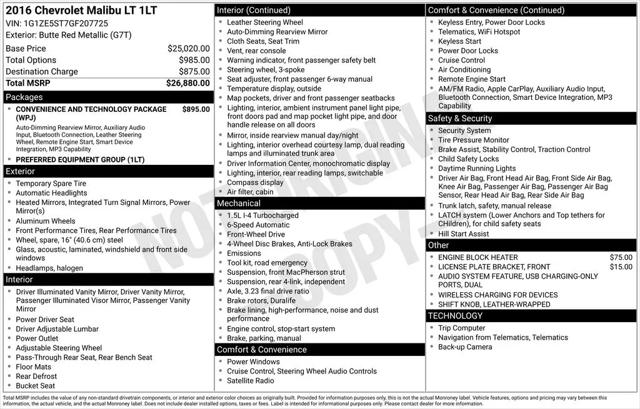 2016 Chevrolet Malibu 1LT