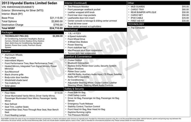 2013 Hyundai Elantra Limited