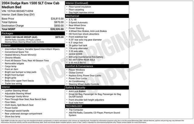 2004 Dodge Ram 1500 SLT/Laramie