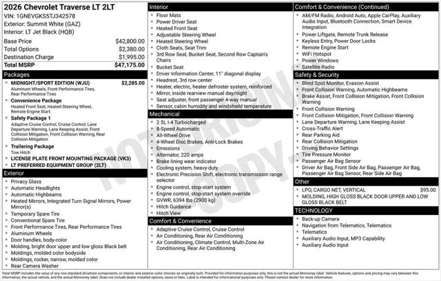 2026 Chevrolet Traverse AWD LT