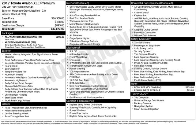2017 Toyota Avalon XLE Premium