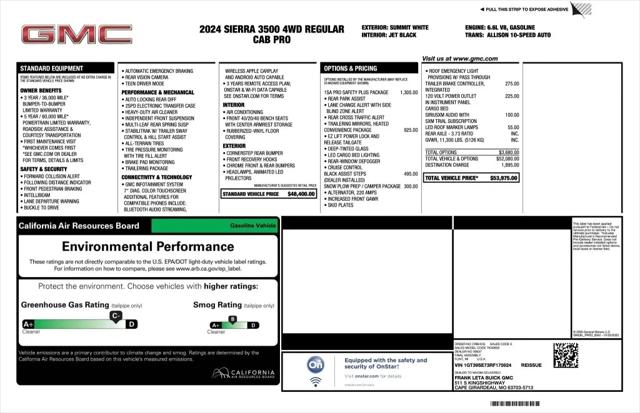 2024 GMC Sierra 3500HD 4WD Regular Cab Long Bed Pro
