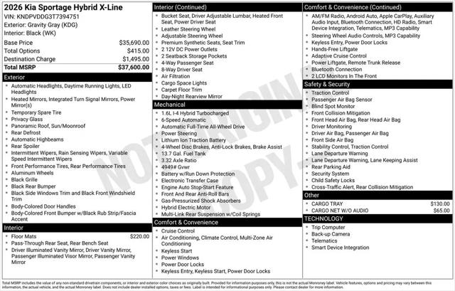 2026 Kia Sportage Hybrid X-Line for sale in Mechanicsburg, PA