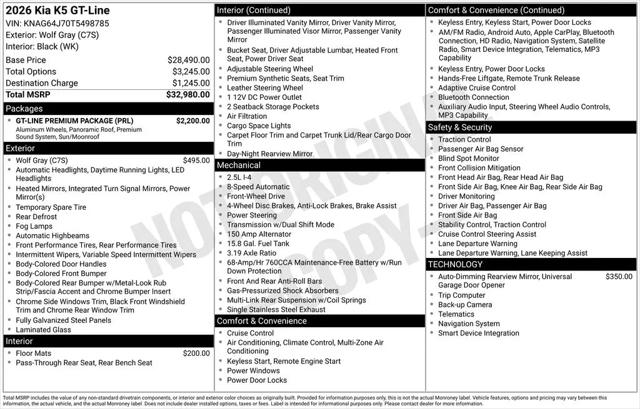 2026 Kia K5 GT-Line FWD for sale in Mechanicsburg, PA