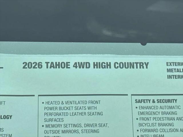 2026 Chevrolet Tahoe 4WD High Country