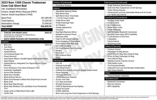 2023 Ram 1500 Classic Tradesman Crew Cab 4x2 5'7" Box