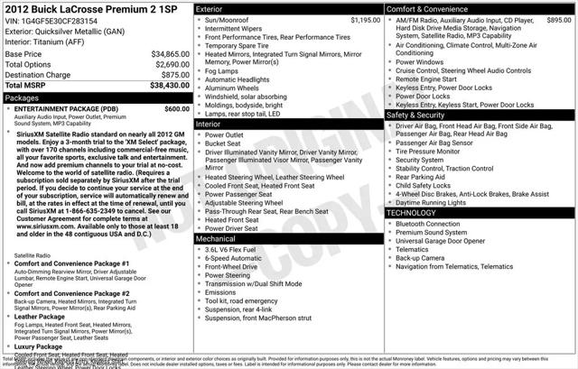 2012 Buick LaCrosse Premium 2 Group