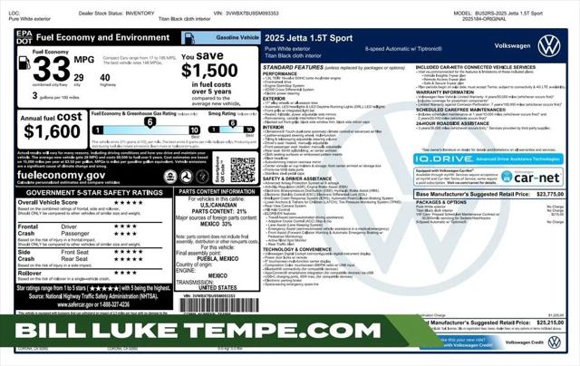 2025 Volkswagen Jetta 1.5T Sport for sale in Tempe, AZ