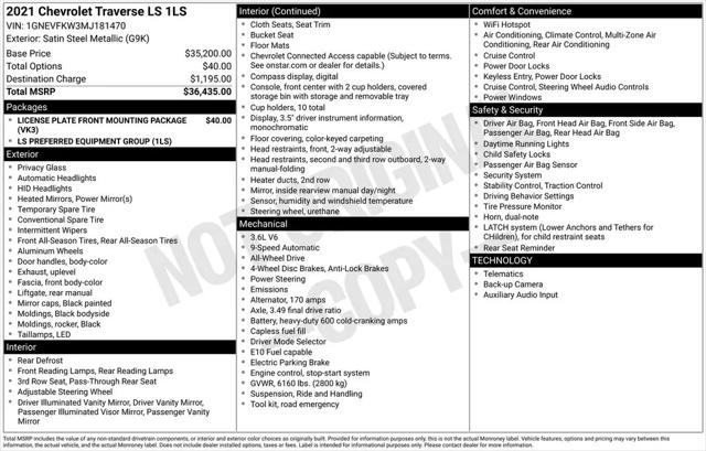 2021 Chevrolet Traverse AWD LS