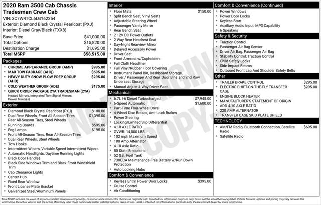 2020 Ram 3500 Tradesman/SLT/Laramie/Limited