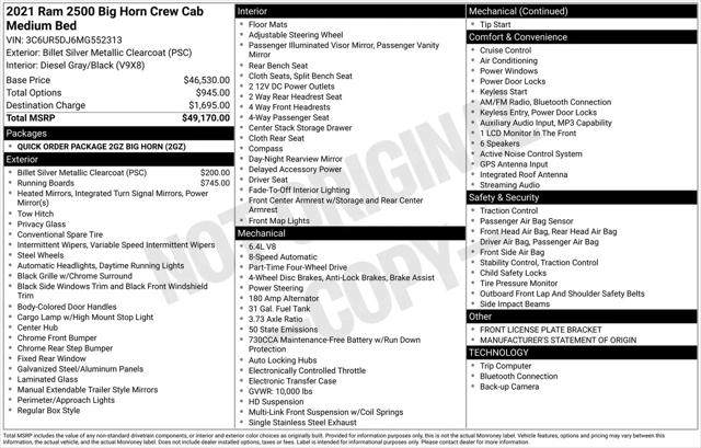 2021 Jeep Ram 2500 Big Horn Crew Cab 4x4 64 Box