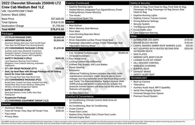 2022 Chevrolet Silverado 2500HD 4WD Crew Cab Standard Bed LTZ for sale in Fargo, ND