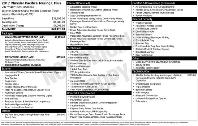 2017 Chrysler Pacifica Touring-L Plus