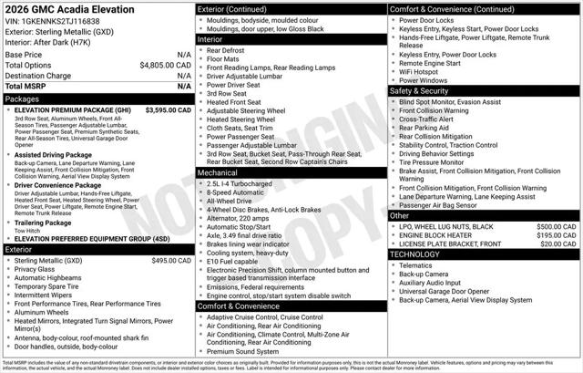2026 GMC Acadia Elevation AWD