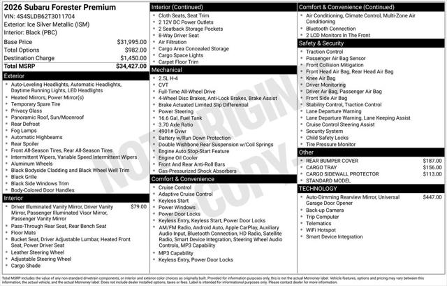 2026 Subaru Forester Premium