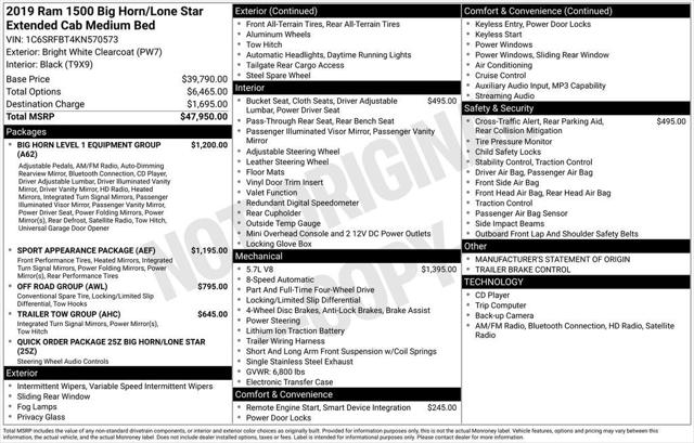 2019 Ram 1500 Big Horn/Lone Star Quad Cab 4x4 6'4" Box