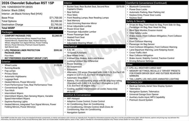 2026 Chevrolet Suburban RST, RWD