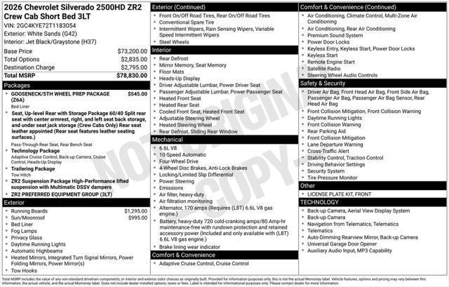 2026 Chevrolet Silverado 2500HD Crew Cab, Standard Bed, XR2, 4WD