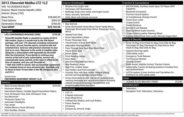 2012 Chevrolet Malibu 1LZ