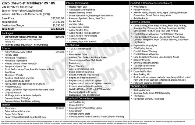 2025 Chevrolet TrailBlazer FWD RS