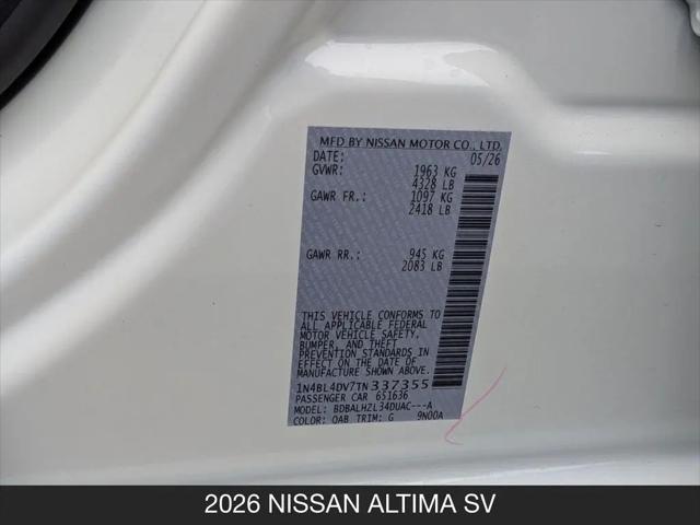 2026 Nissan Altima SV FWD