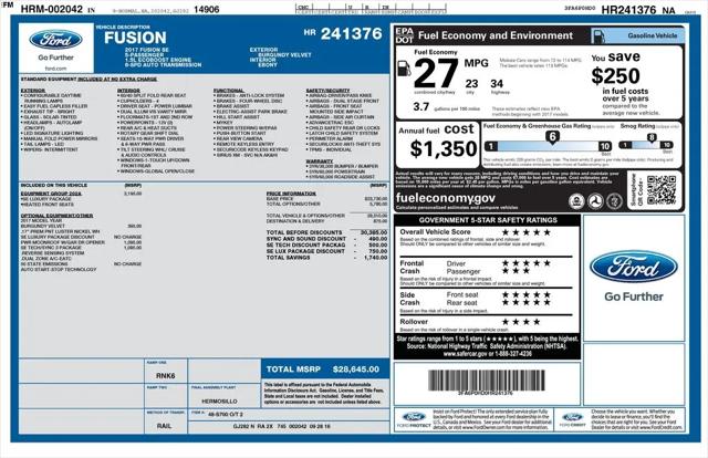 2017 Ford Fusion SE