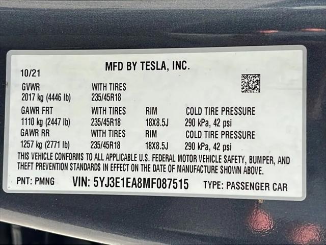 2021 Tesla Model 3 Standard Range Plus Rear-Wheel Drive
