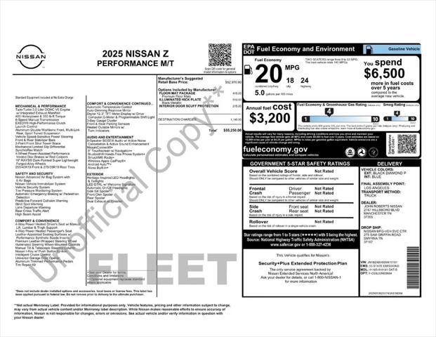 2025 Nissan Z Performance Manual Transmission