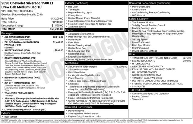 2020 Chevrolet Silverado 1500 4WD Crew Cab Standard Bed LT