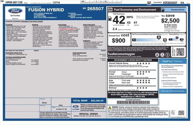 2019 Ford Fusion Hybrid SEL