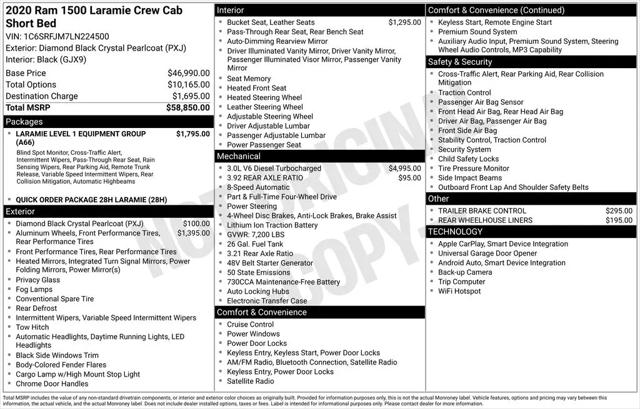 2020 Ram 1500 Laramie Crew Cab 4x4 57 Box