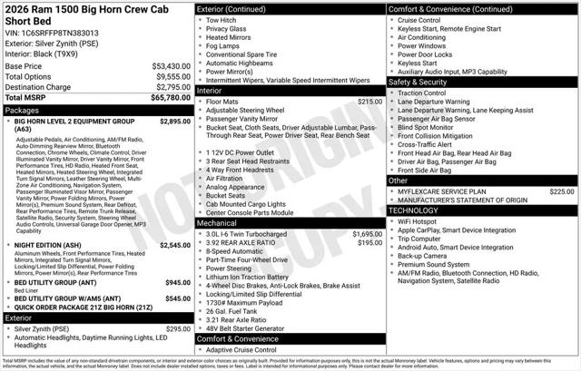 2026 Ram 1500 Big Horn Crew Cab 4x4 57 Box