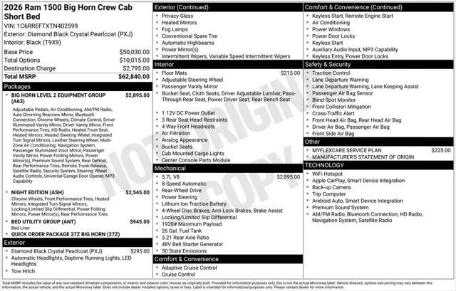 2026 Ram 1500 Big Horn Crew Cab 4x2 57 Box
