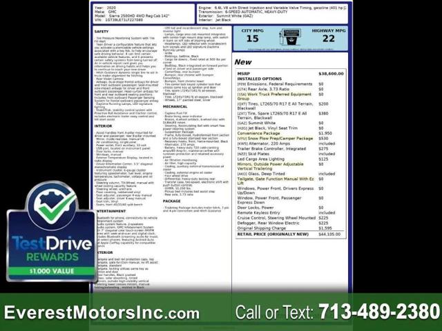 2020 GMC Sierra 2500HD 4WD Regular Cab Long Bed for sale in Houston, TX