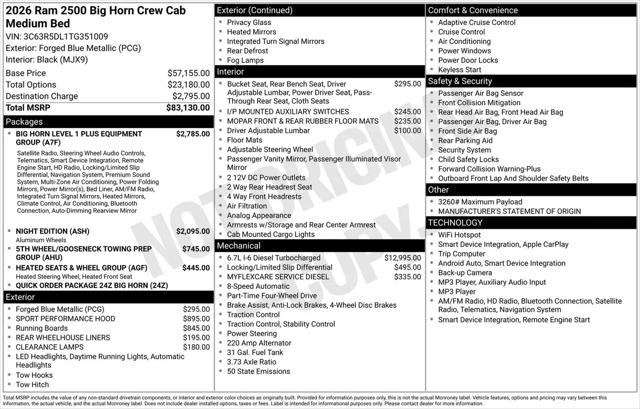 2026 Ram 2500 Big Horn Crew Cab 4x4 64 Box
