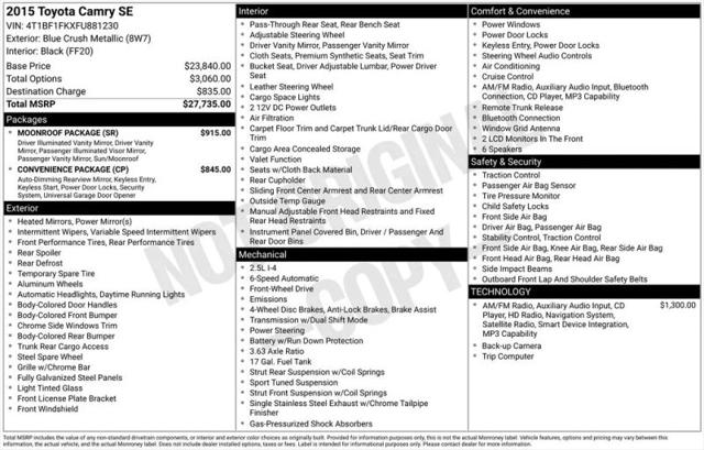2015 Toyota Camry SE