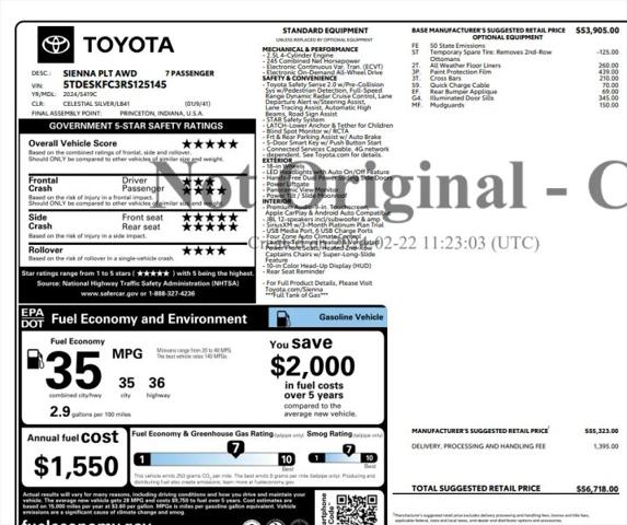 2024 Toyota Sienna Platinum