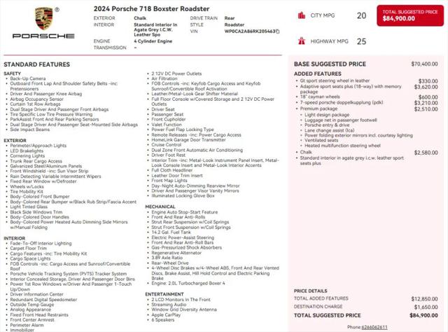 2024 Porsche 718 Boxster Base