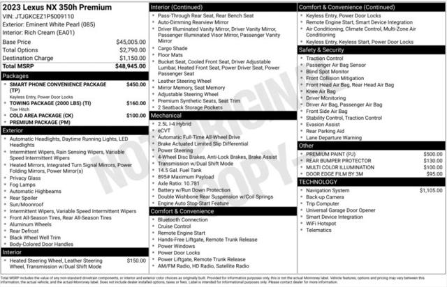 2023 Lexus NX 350h Premium