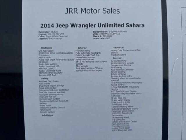 2014 Jeep Wrangler Unlimited Sahara