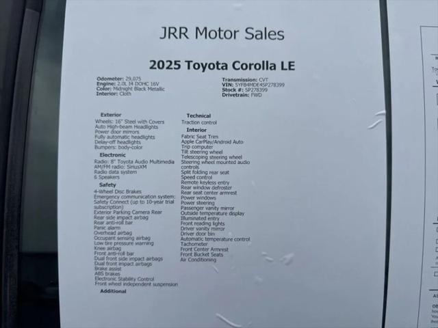 2025 Toyota Corolla LE