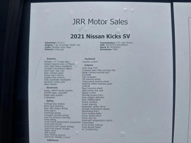 2021 Nissan Kicks SV Xtronic CVT