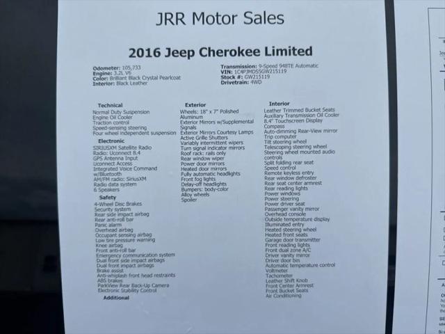 2016 Jeep Cherokee Limited