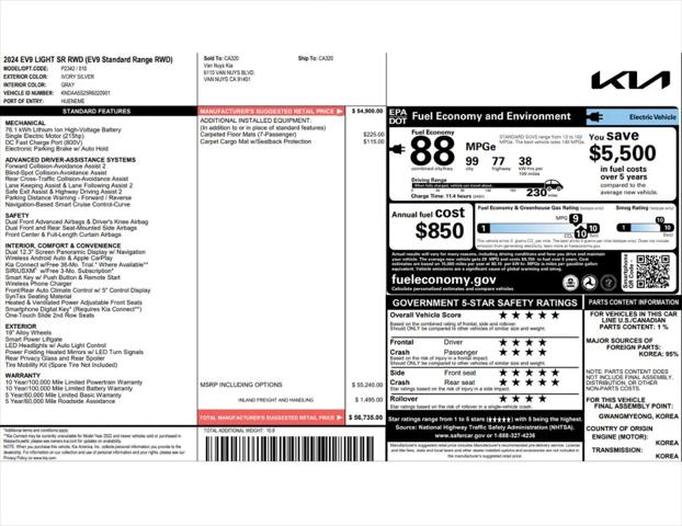2024 Kia EV9 Light Short Range